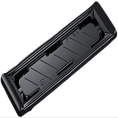 Central Chemical Disposable Sashimi Containers, CF Banquet Angle, 8-1, Black-BK, Pack of 50, Size: Approx. 13.2 x 4.1 x 1.1 inches (33.5 x 10.3 x 2.8 cm)