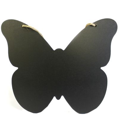 Butterfly shaped wall hanging blackboard, chalk board, memo board, 21 x 19 cm