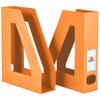 Acrimet Magazine File Holder  Vertical Rack for Documents, Folders and Mail, Durable Plastic Desk Organizer for Office & Home, Orange (2 Pack) view 2