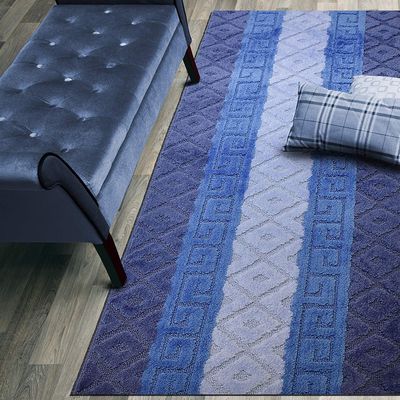 12 ft Long Blue Hallway Kitchen Runner Rug Non-Slip Washable, 2'2" X 12' Carpet Runner Rugs-Rubber Backed, Custom Size Floor Mat for Stairs Bedroom Bathroom Entryway, Your Choice of Length