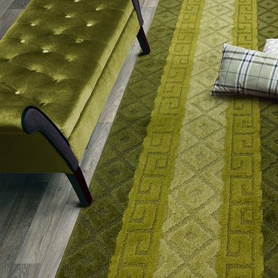 10 FT Green Carpet Runner Rug with Rubber Backing, Non-Slip Washable (26" X 10'), Custom Floor Mat for Kitchen Hallway Stairs Bedroom Bathroom Entryway, Your Choice of Length, Meander Green