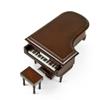 Piano Music Box with Jewelry Compartment - Sophisticated 18 Note Miniature Musical Hi-Gloss Brown Grand Piano with Bench - Many Songs to Choose - King of My Love (Psalm 23) view 2