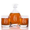 Abby Smith Lavish Style Initial Engraved Liszt Decanter with Rocks Glass Set, Letter O view 1