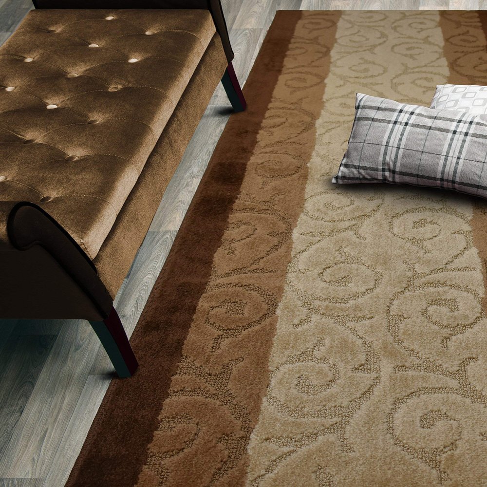 20 FT Brown Extra Long Hallway Runner Rug, Non Slip Washable Indoor Carpet 2'2" x 20' for Bathroom, Entryway, or Living Room! Farmhouse Floor Mat, Custom Lenght