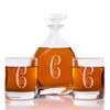 Abby Smith Lavish Style Initial Engraved Liszt Decanter with Rocks Glass Set, Letter C view 1