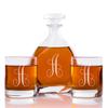 Abby Smith Lavish Style Initial Engraved Liszt Decanter with Rocks Glass Set, Letter A view 1