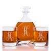 Abby Smith Lavish Style Initial Engraved Liszt Decanter with Rocks Glass Set, Letter K view 1