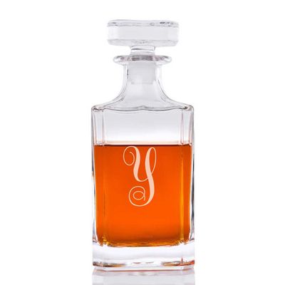 Abby Smith Lavish Style Initial Engraved Liquor Decanter, Letter Y