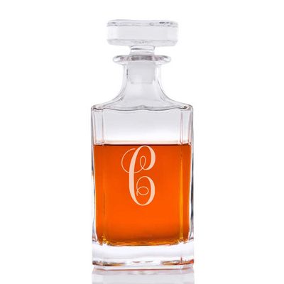 Abby Smith Lavish Style Initial Engraved Liquor Decanter, Letter C