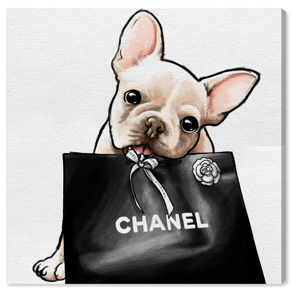 Oliver Gal 'Frenchie Glam' The Dogs and Puppies Wall Art Decor Collection Contemporary Premium Canvas Art Print