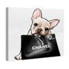 Oliver Gal 'Frenchie Glam' The Dogs and Puppies Wall Art Decor Collection Contemporary Premium Canvas Art Print view 2