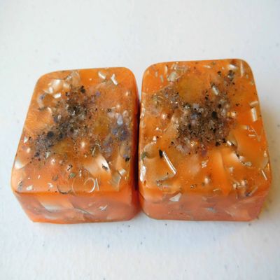 Orange Glow 2 Mini Cube Tower Busters Crystal Orgone (Orange Glow)