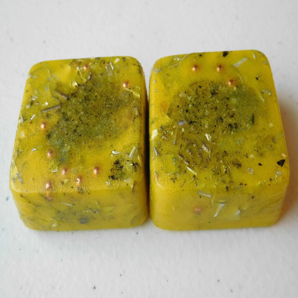 2 Canary Yellow Mini Cube Tower Busters Crystal Orgone (Canary Yellow)