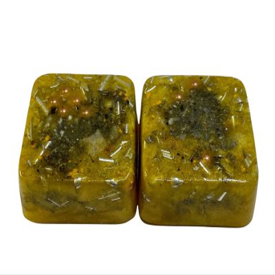 Bright Yellow 2 Mini Cube Tower Busters Crystal Orgone (Bright Yellow)