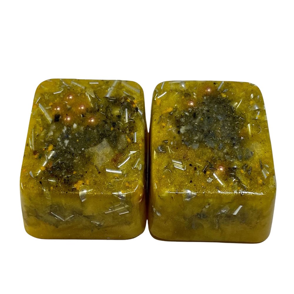 Bright Yellow 2 Mini Cube Tower Busters Crystal Orgone (Bright Yellow)