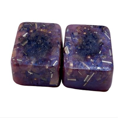 Red Blue 2 Mini Cube Tower Busters Crystal Orgone (Red Blue)
