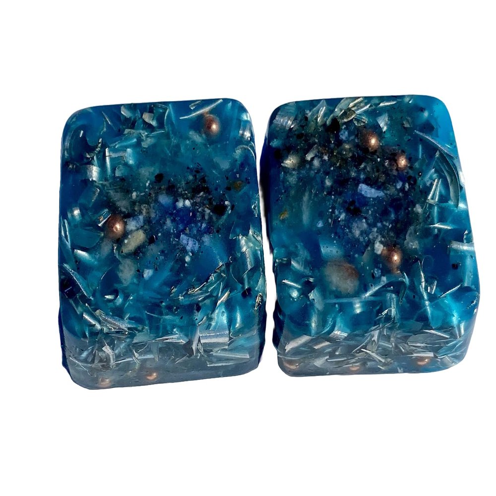 Blue Glow 2 Mini Cube Tower Busters Crystal Orgone (Blue Glow)