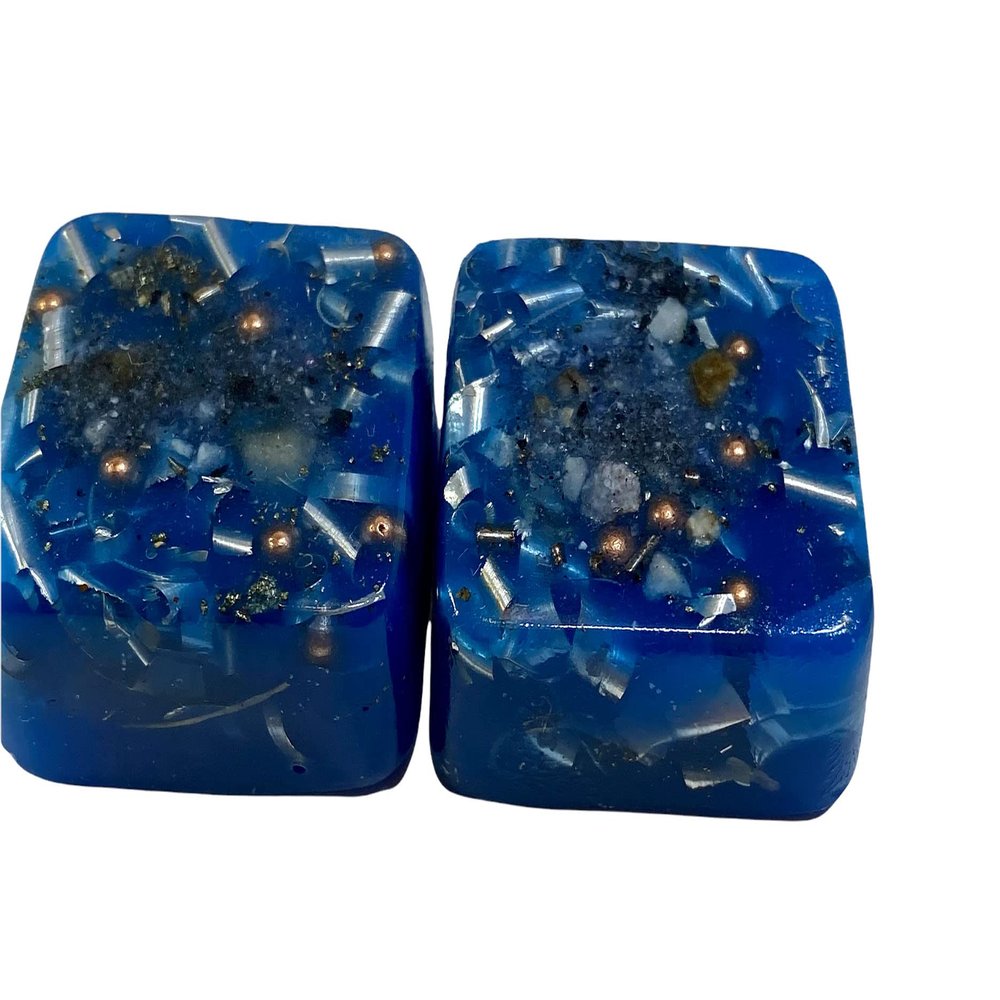 Blue 2 Mini Cube Tower Busters Crystal Orgone (Blue)