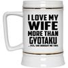 Designsify Gifts, I Love My Wife More Than Gyotaku, 22oz Beer Stein Ceramic Tankard Mug with Handle for Freezer - for Birthday Anniversary Christmas Mothers Day Fathers Day Party, to Men Women Him view 1