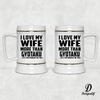 Designsify Gifts, I Love My Wife More Than Gyotaku, 22oz Beer Stein Ceramic Tankard Mug with Handle for Freezer - for Birthday Anniversary Christmas Mothers Day Fathers Day Party, to Men Women Him view 4