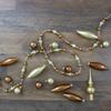 Beaded Garland, Mini Tree Topper and Glass Ornaments - Gold and Bronze Tone - 16pc view 2