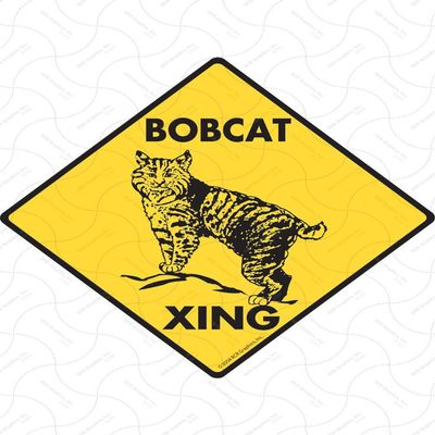 Bobcat Xing Sign - Caution Bobcat Crossing Sign (12" x 12") - Heavy Duty Exterior Rust Free .040 Thick Aluminum Wildlife Wild Cat Animal Sign with Weatherproof and UV Protection - Warning Beware of Bobcat Yard Sign - 12" x 12"