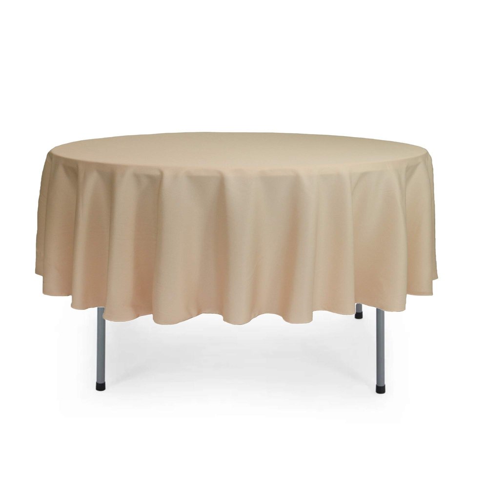 YOUR CHAIR COVERS - 90 Round Polyester Tablecloths for Restaurant, Banquet, Wedding - Linen Table Cloth for Standard Round Tables - Champagne