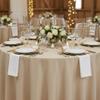 YOUR CHAIR COVERS - 90 Round Polyester Tablecloths for Restaurant, Banquet, Wedding - Linen Table Cloth for Standard Round Tables - Champagne view 2