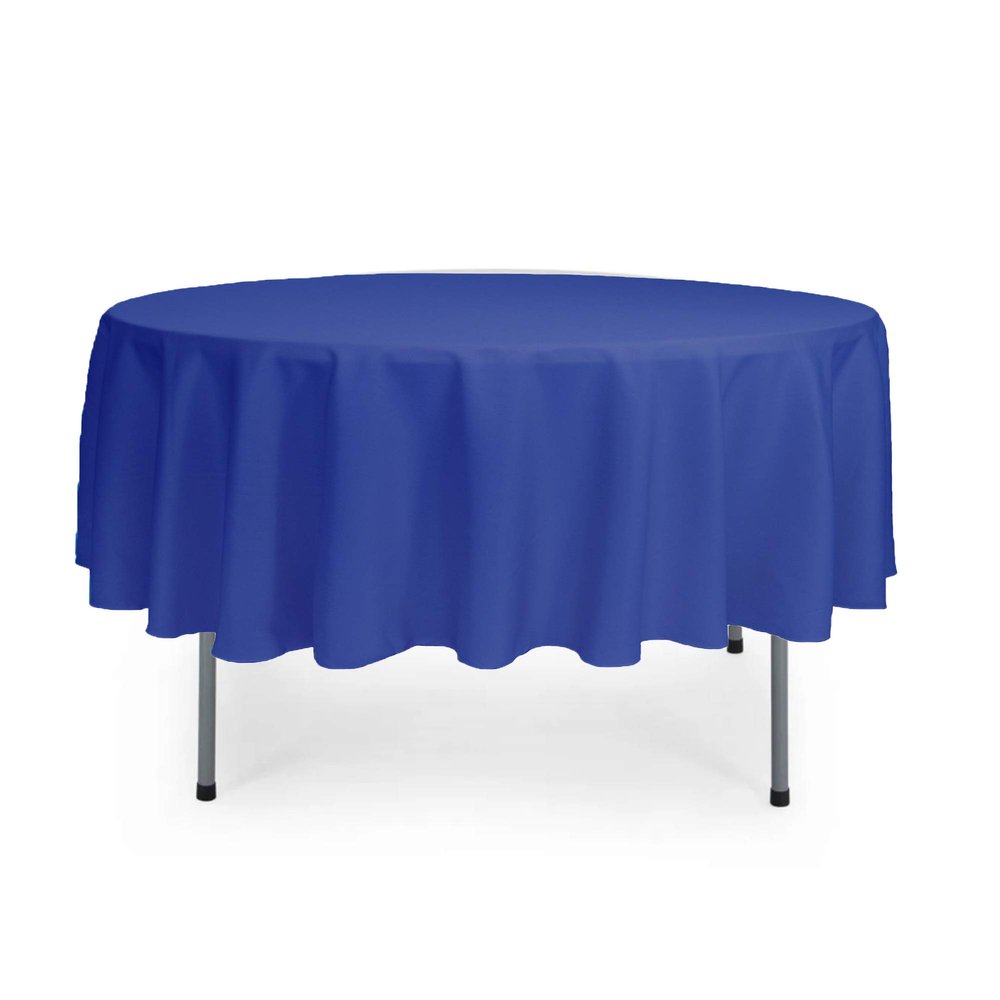 YOUR CHAIR COVERS - 90 Round Polyester Tablecloths for Restaurant, Banquet, Wedding - Linen Table Cloth for Standard Round Tables - Royal Blue