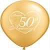 10 Piece 50th "50" 11" Metallic Gold Color Anniversary Latex Balloons view 1