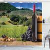 Ambesonne Wine Shower Curtain, Idyllic Tuscany Country Landscape Agriculture Harvest Grape Plantation, Cloth Fabric Bathroom Decor Set with Hooks, 69" W x 70" L, Black Green Pale Brown view 1