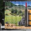Ambesonne Wine Shower Curtain, Idyllic Tuscany Country Landscape Agriculture Harvest Grape Plantation, Cloth Fabric Bathroom Decor Set with Hooks, 69" W x 70" L, Black Green Pale Brown view 3