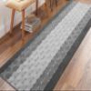 16 ft Non Slip Washable Carpet Runner Rug with Rubber Backing, Custom Floor Mat for Kitchen Hallway Stairs Bedroom Bathroom Entry, Checkered Anthracite Grey, Your Choice of Length, 26 Inch X 16 feet view 2