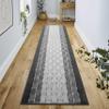 16 ft Non Slip Washable Carpet Runner Rug with Rubber Backing, Custom Floor Mat for Kitchen Hallway Stairs Bedroom Bathroom Entry, Checkered Anthracite Grey, Your Choice of Length, 26 Inch X 16 feet view 3