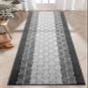 16 ft Non Slip Washable Carpet Runner Rug with Rubber Backing, Custom Floor Mat for Kitchen Hallway Stairs Bedroom Bathroom Entry, Checkered Anthracite Grey, Your Choice of Length, 26 Inch X 16 feet view 4