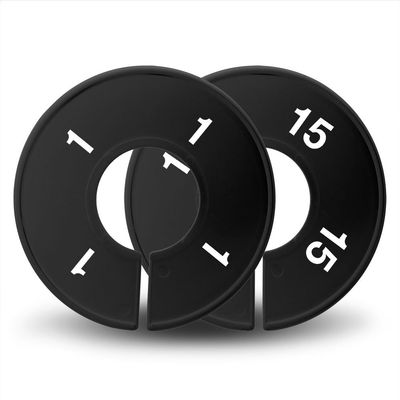 Discount Sizing Sets of Juniors Clothing Round Rack Size Dividers (Sizes 1-21 Odd) and Quantities Available (33, Black with White Print)