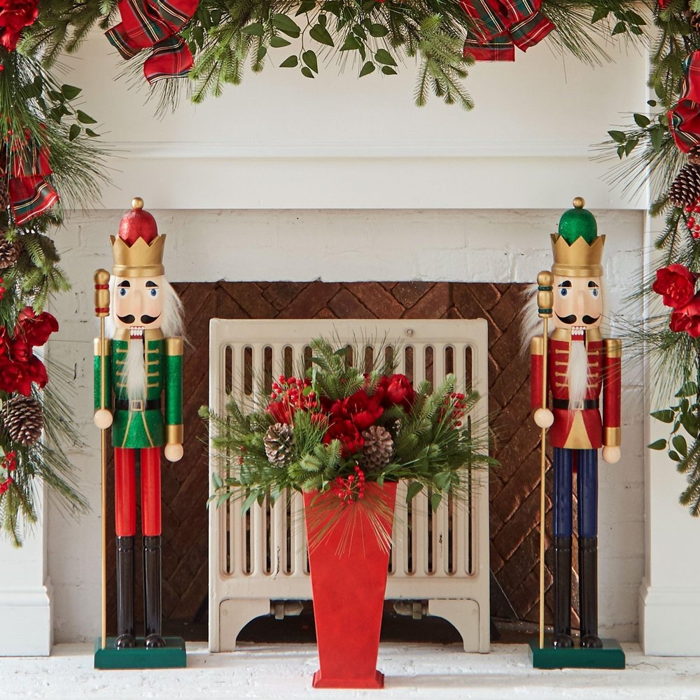 BrylaneHome 36" Wood Nutcracker - Green