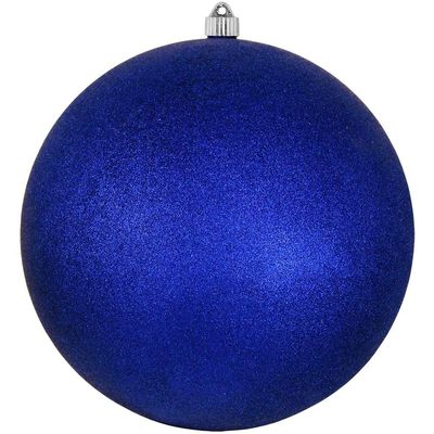 Christmas By Krebs 12" (300mm) Dark Blue Glitter [1 Piece] Extra Large Solid Oversized Huge Big Outdoor Plastic, Water Resistant Ball Ornament Hanging Tree Decorations