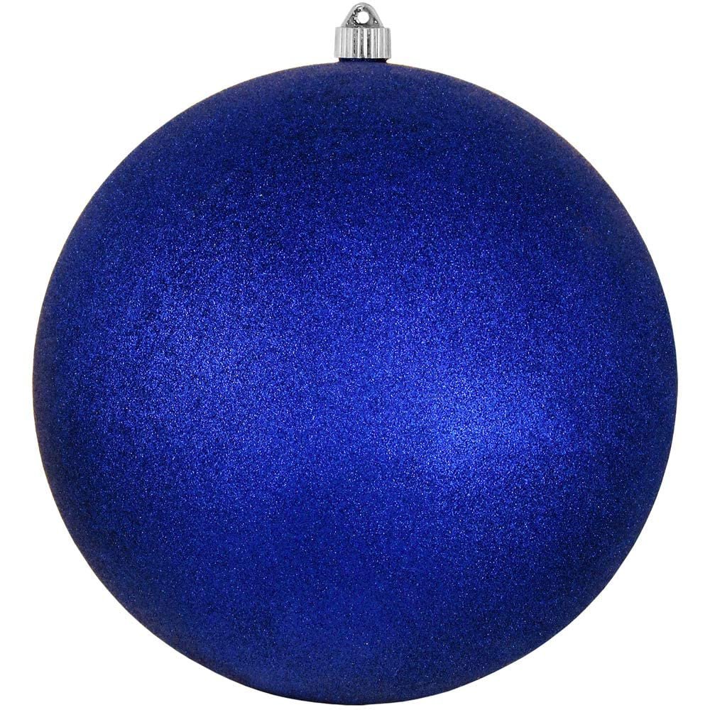 Christmas By Krebs 12" (300mm) Dark Blue Glitter [1 Piece] Extra Large Solid Oversized Huge Big Outdoor Plastic, Water Resistant Ball Ornament Hanging Tree Decorations