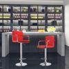 Garain Barstools Set of 2, Modern Adjustable PU Leather Hydraulic Swivel Square Bar Stools Counter Height Chairs with Armrest for Kitchen, Home, Office, 4 Colors (US Stock) (Red) view 2