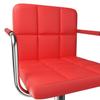 Garain Barstools Set of 2, Modern Adjustable PU Leather Hydraulic Swivel Square Bar Stools Counter Height Chairs with Armrest for Kitchen, Home, Office, 4 Colors (US Stock) (Red) view 4