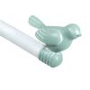 3/4-inch Cute Decorative Bird Adjustable Window Treatment Curtain Single Rod Set, 28" to 48" - Teal Finial view 2