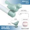 3/4-inch Cute Decorative Bird Adjustable Window Treatment Curtain Single Rod Set, 48" to 84" - Teal Finial view 4