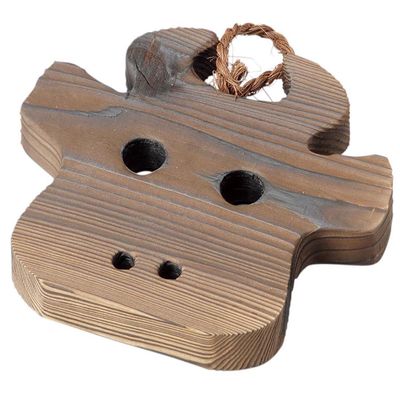 14868 Pot Mat, Grilled Cedar, Brown, 6.3 x 5.5 inches (16 x 14 cm), Cow, Made in Japan