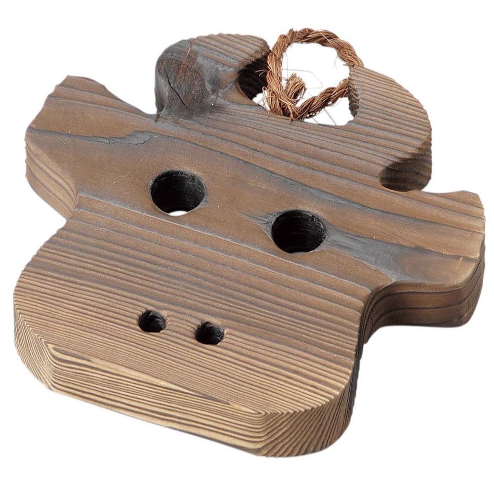 14868 Pot Mat, Grilled Cedar, Brown, 6.3 x 5.5 inches (16 x 14 cm), Cow, Made in Japan