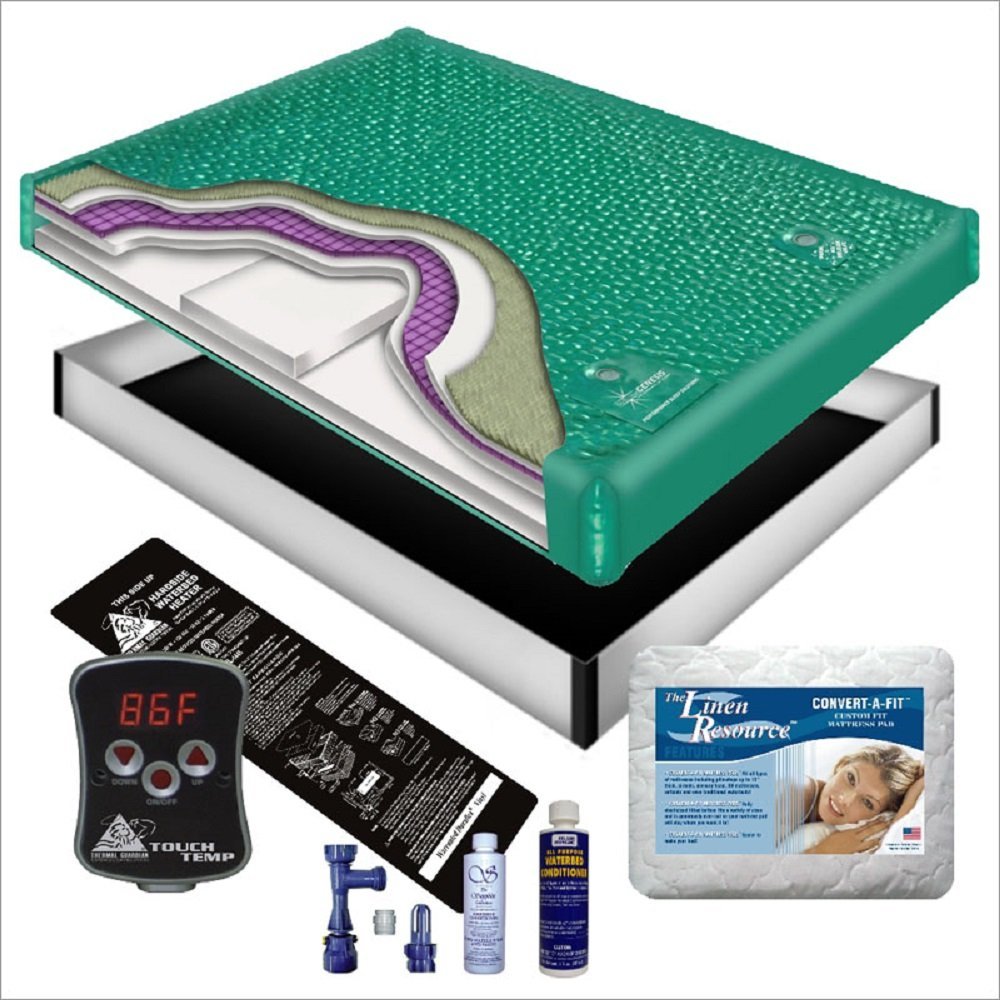 100% WAVELESS WATERBED Mattress/Liner/Digital Heater/PAD/Fill Drain/Conditioner KIT (California King 72x84 1G9P1)