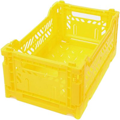 10 x AY-KASA Collapsible Storage Bin Container Basket Tote, Folding Basket Crate Container : Storage, Kitchen, Houseware Utility Basket Tote Crate Mini-Box (Yellow)