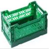 10 x AY-KASA Collapsible Storage Bin Container Basket Tote, Folding Basket Crate Container : Storage, Kitchen, Houseware Utility Basket Tote Crate Mini-Box (Dark Green) view 1