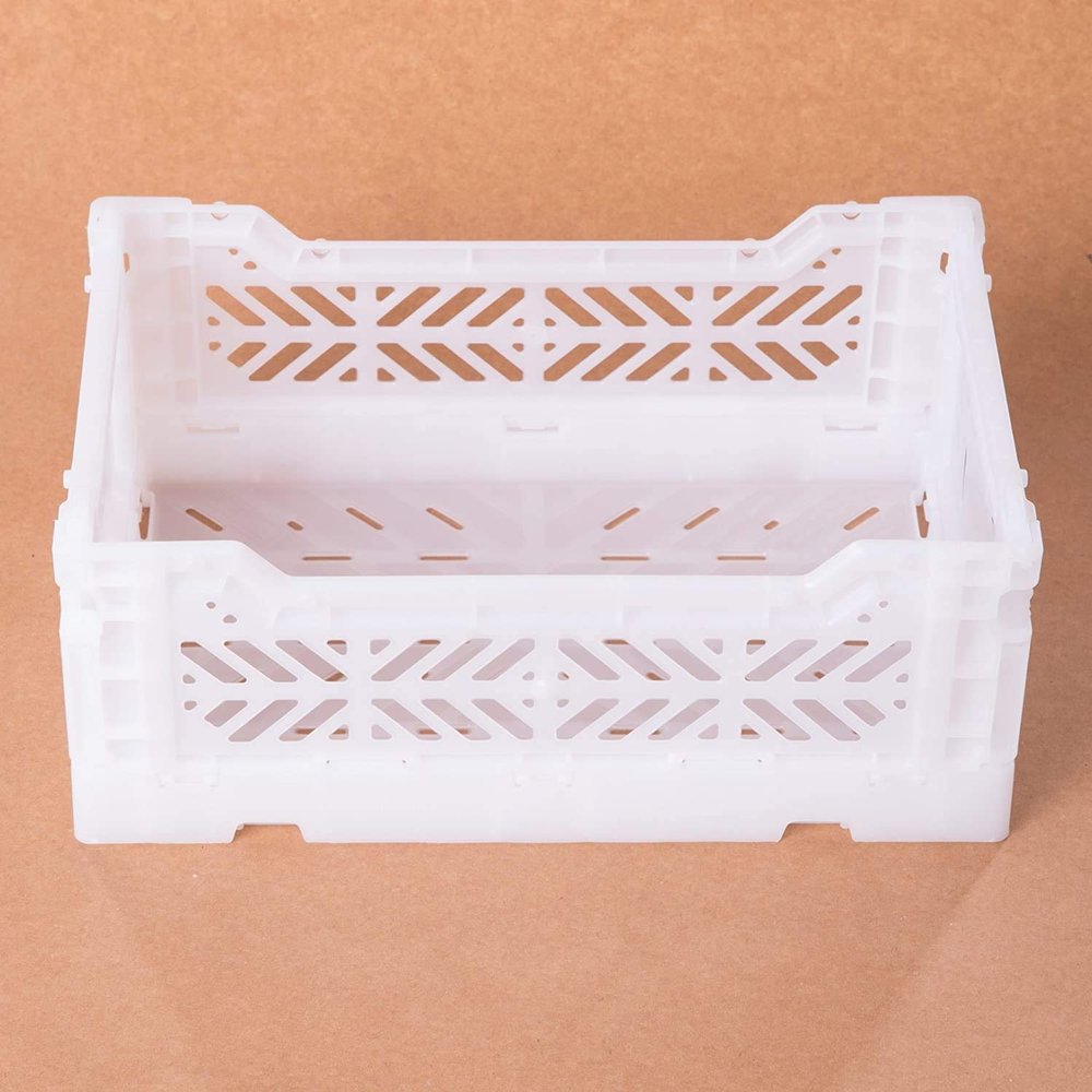 10 x AY-KASA Collapsible Storage Bin Container Basket Tote, Folding Basket Crate Container : Storage, Kitchen, Houseware Utility Basket Tote Crate Mini-Box (White)