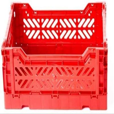 10 x AY-KASA Collapsible Storage Bin Container Basket Tote, Folding Basket Crate Container : Storage, Kitchen, Houseware Utility Basket Tote Crate Mini-Box (RED)